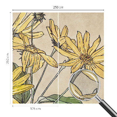 Fototapet för barn med akvarellblommor