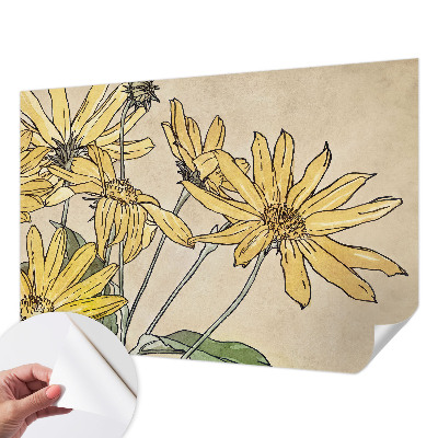 Fototapet för barn Akvarellblommor