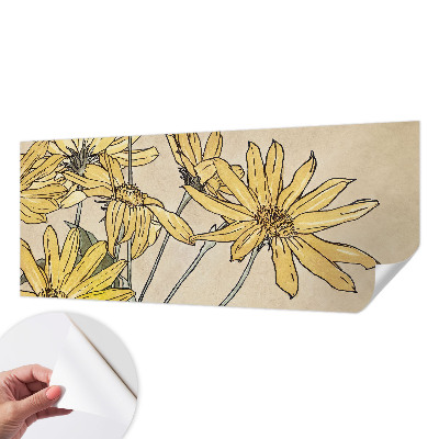 Fototapet för barn med akvarellblommor