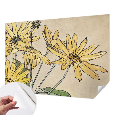 Fototapet för barn Akvarellblommor