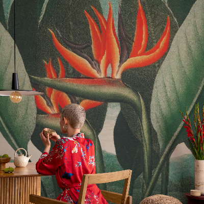 Peel and stick fototapet med motiv av exotiska blommor