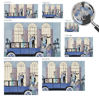 Självhäftande fototapet med art déco-motiv