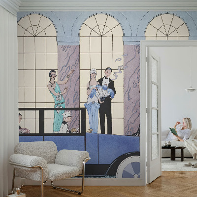 Självhäftande fototapet med art déco-motiv