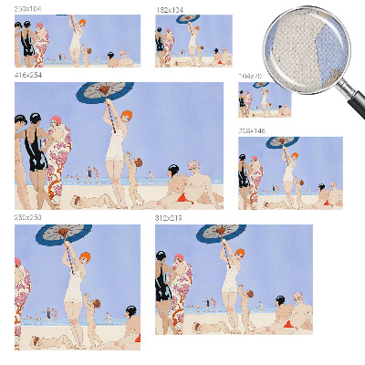 3D fototapet med motiv av en retrostrand