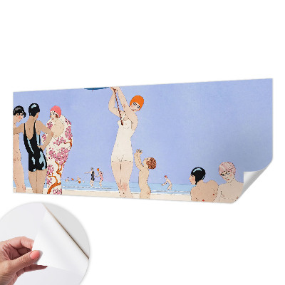 3D fototapet med motiv av en retrostrand