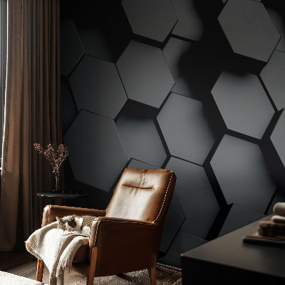 Fototapet för barn med 3D-hexagonmotiv