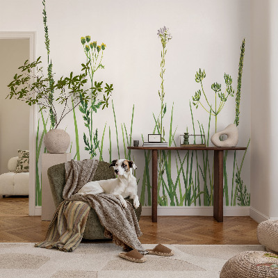Fototapet för barn med ett subtilt floramönster