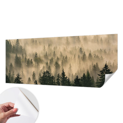 3D fototapet med motiv av skogsdimma