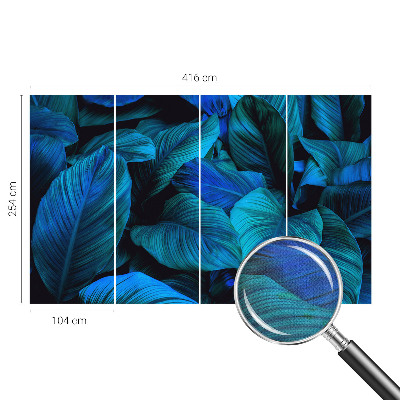 Självhäftande fototapet Blå blad