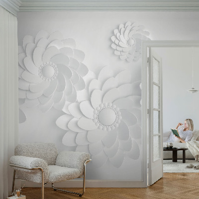 3D fototapet med blommigt mönster