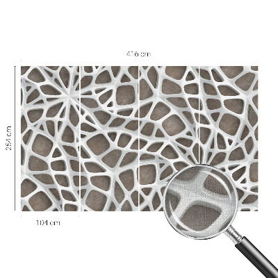 Peel and stick fototapet med ett geometriskt nätverksmönster