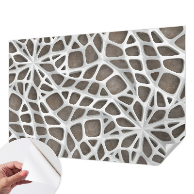 Peel and stick fototapet med ett geometriskt nätverksmönster