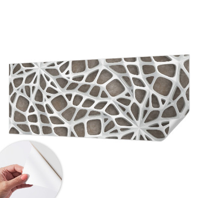 Peel and stick fototapet med ett geometriskt nätverksmönster