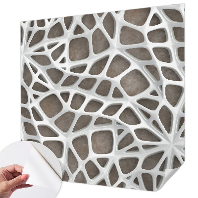Peel and stick fototapet med ett geometriskt nätverksmönster