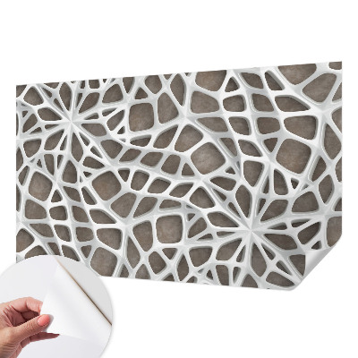 Peel and stick fototapet med ett geometriskt nätverksmönster