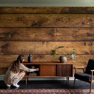 3D fototapet Träplankor