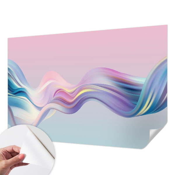 3D fototapet med färgglada vågor