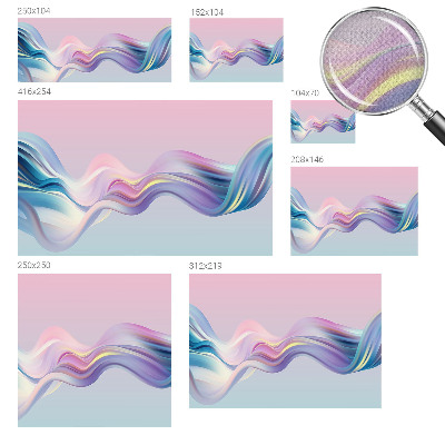 3D fototapet med färgglada vågor