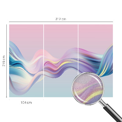 3D fototapet med färgglada vågor