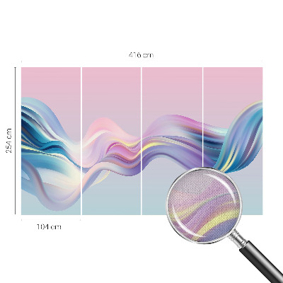 3D fototapet med färgglada vågor