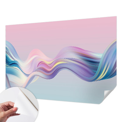 3D fototapet med färgglada vågor