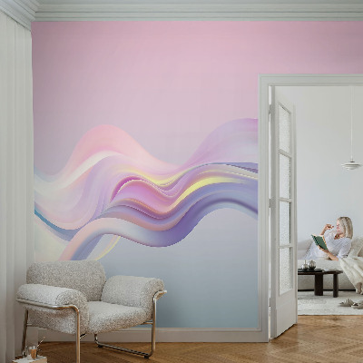 3D fototapet med färgglada vågor