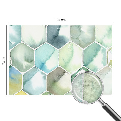 3D fototapet med pastellfärgade hexagoner