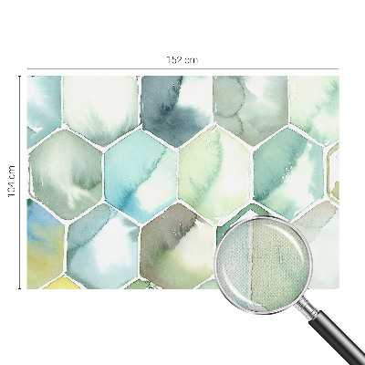 3D fototapet med pastellfärgade hexagoner