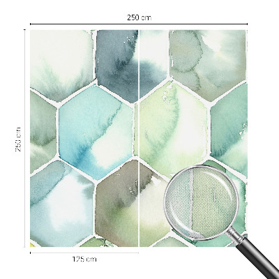 3D fototapet med pastellfärgade hexagoner