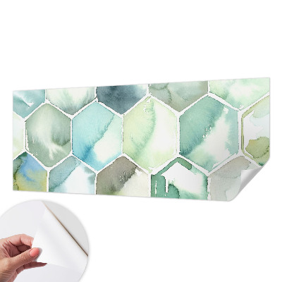 3D fototapet med pastellfärgade hexagoner