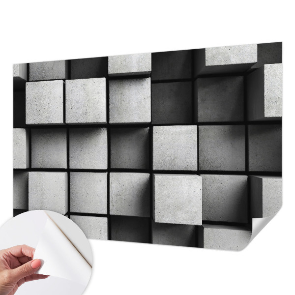 Självhäftande fotovägg med mönster av geometriska kuber