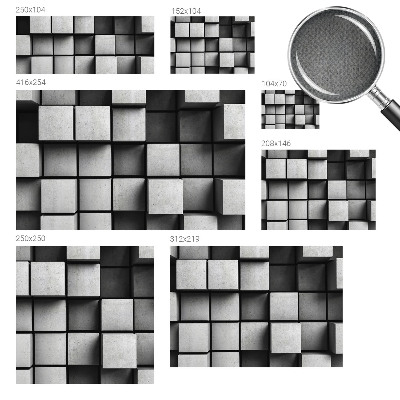 Självhäftande fotovägg med mönster av geometriska kuber