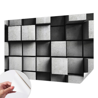 Självhäftande fotovägg med mönster av geometriska kuber