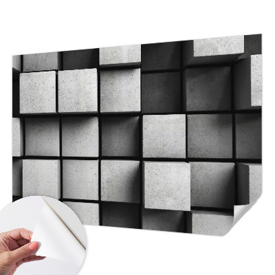 Självhäftande fotovägg med mönster av geometriska kuber