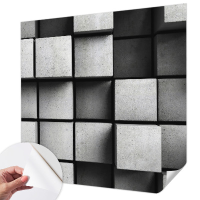 Självhäftande fotovägg med mönster av geometriska kuber