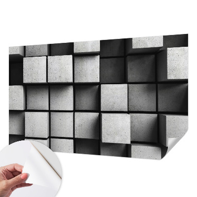 Självhäftande fotovägg med mönster av geometriska kuber