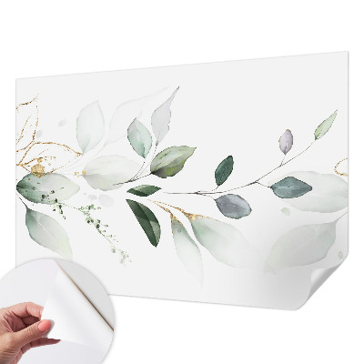 Självhäftande fotovägg med motiv av gröna blad