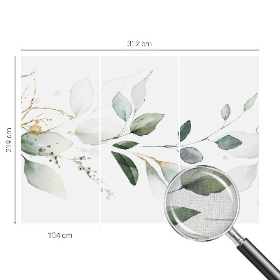 Självhäftande fotovägg Gröna blad