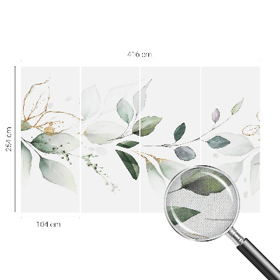 Självhäftande fotovägg Gröna blad