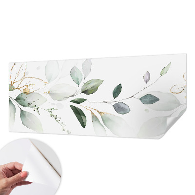 Självhäftande fotovägg med motiv av gröna blad