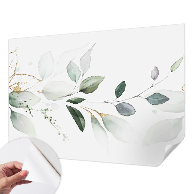 Självhäftande fotovägg Gröna blad