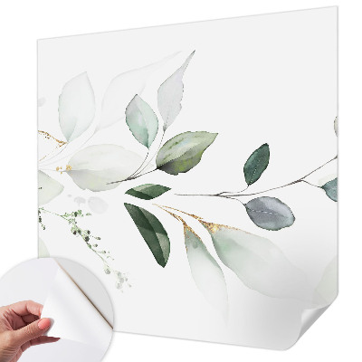 Självhäftande fotovägg Gröna blad