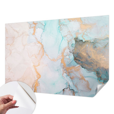3D fototapet med akvarellvågor