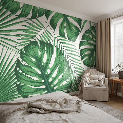 Fototapet barn med tropiska löv i barnvänlig design