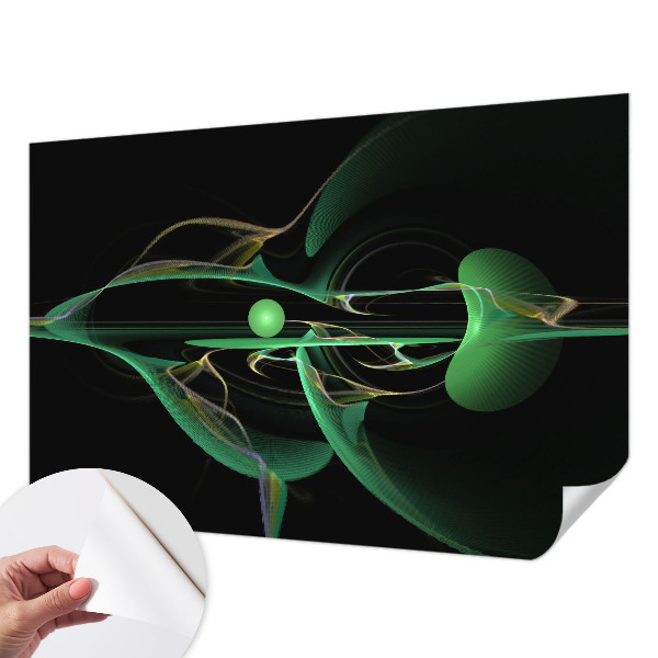 Fototapet för barn med mönster av gröna vågor