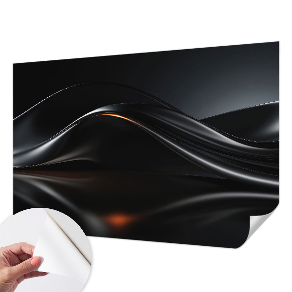 3D fototapet med motiv av metalliska vågor
