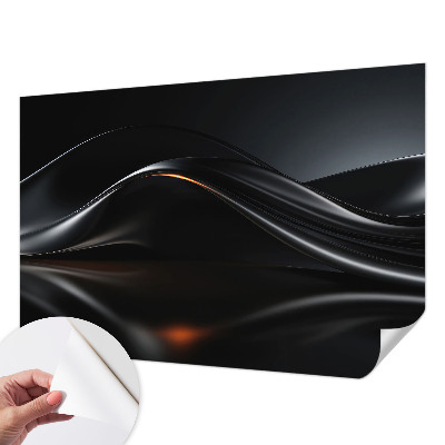 3D fototapet med motiv av metalliska vågor