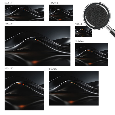 3D fototapet med motiv av metalliska vågor