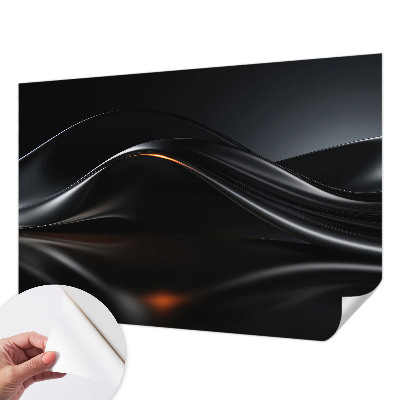 3D fototapet med motiv av metalliska vågor