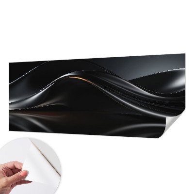 3D fototapet med motiv av metalliska vågor